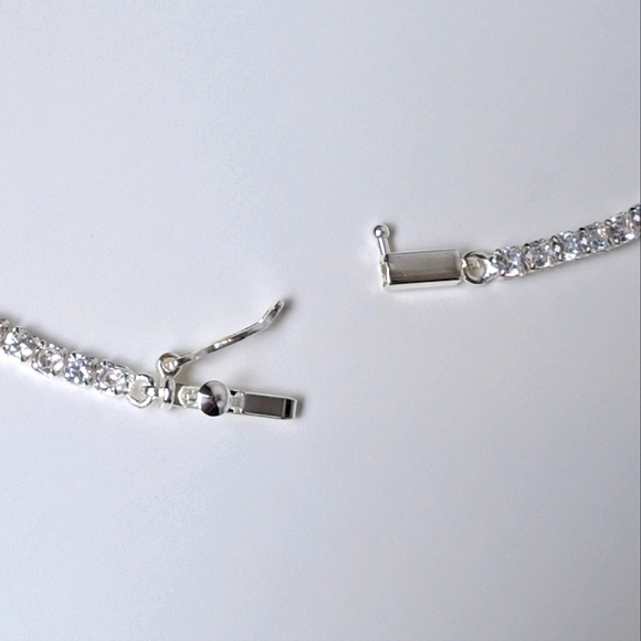 Silver Tennis Necklace - Picture 2 of 5